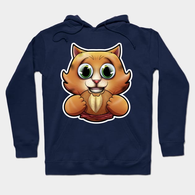 SNAX Kitten eating sandwich Hoodie by SilverBaX